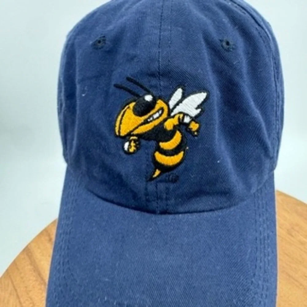 Georgia Tech Yellow Jackets Hat Cap Men OSFM Navy Blue Embroidered Dad‎ Hat